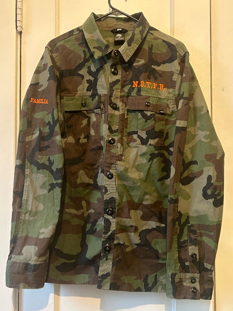 Nike Sb Camouflage Long Sleeve Button-Up Shirt
